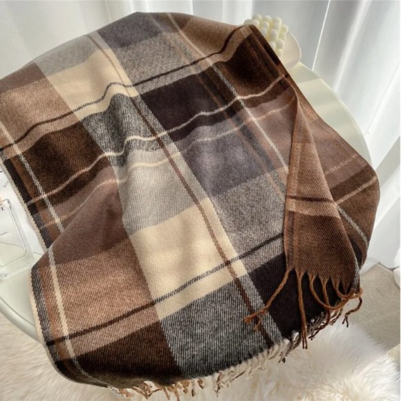 Classic Plaid Pattern Pashmina Winter Scarf/Shawl/Wrap - Picture 7 of 8